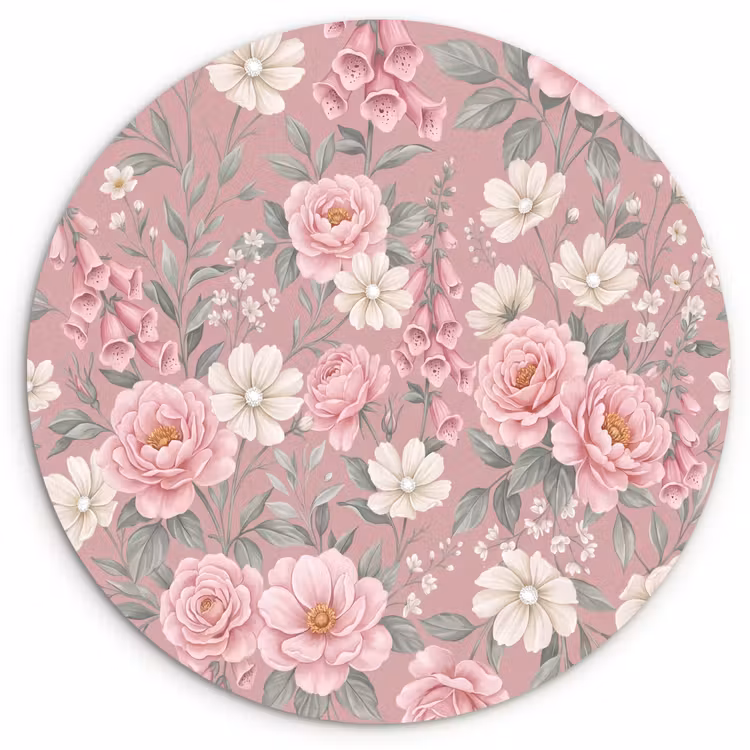 Muurcirkel - Pioenrozen - Vingerhoedskruid - Pink — 1