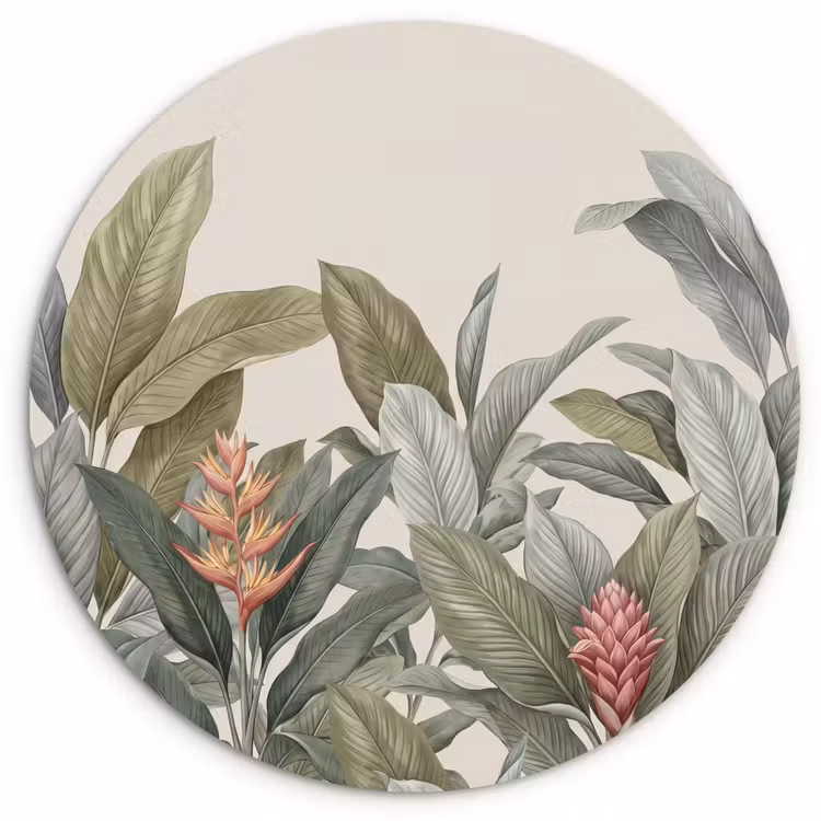 Muurcirkel - Tropisch - Planten - Modern - Groen — 1
