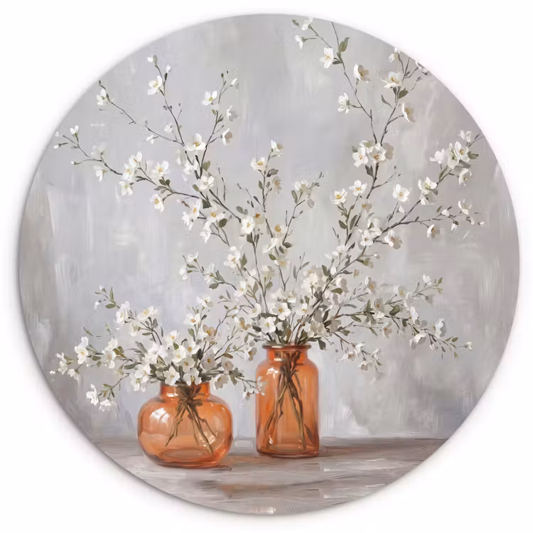 Muurcirkel - Vazen - Bloemen - Oranje — 1
