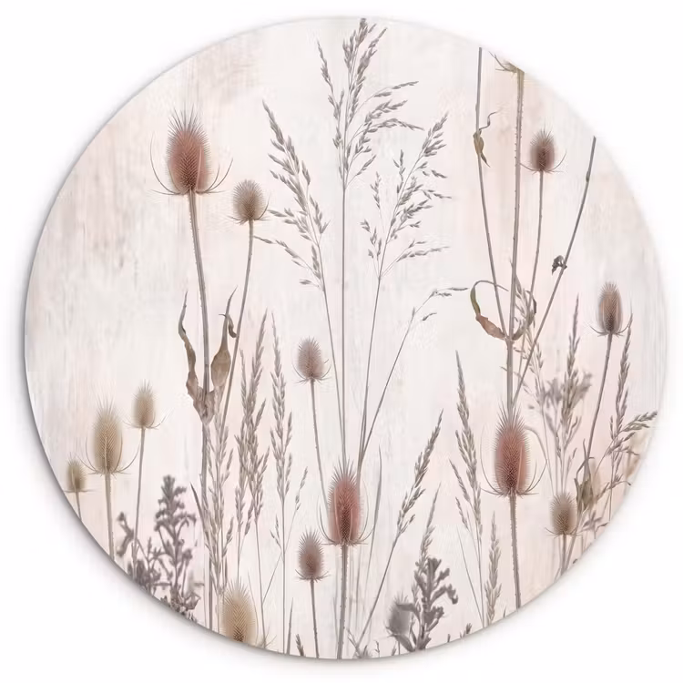 Muurcirkel - Weidebloemen - Design - Sepia — 1