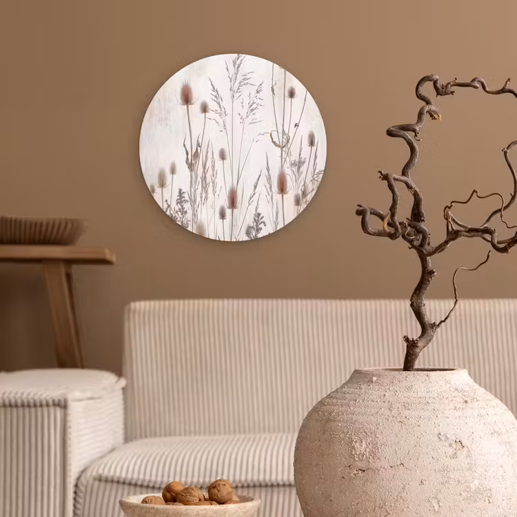 Muurcirkel - Weidebloemen - Design - Sepia — 2