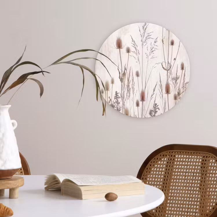 Muurcirkel - Weidebloemen - Design - Sepia — 4