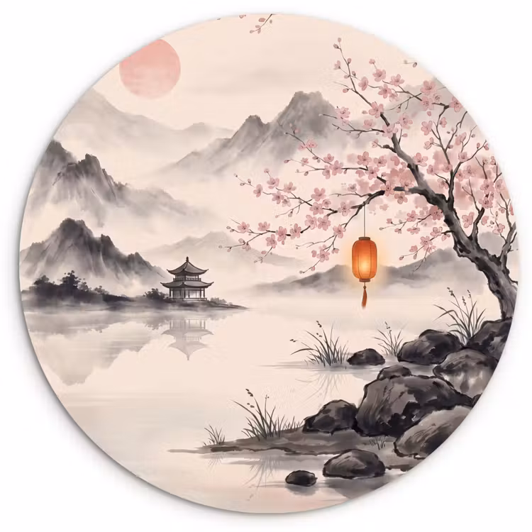 Muurcirkel - Zon - Japans - Traditioneel — 1