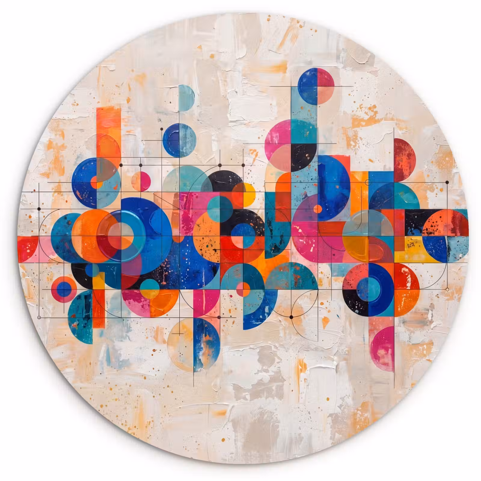 Muurcirkel - Kunst - Geometrisch - Abstract - Kleurrijk — 1