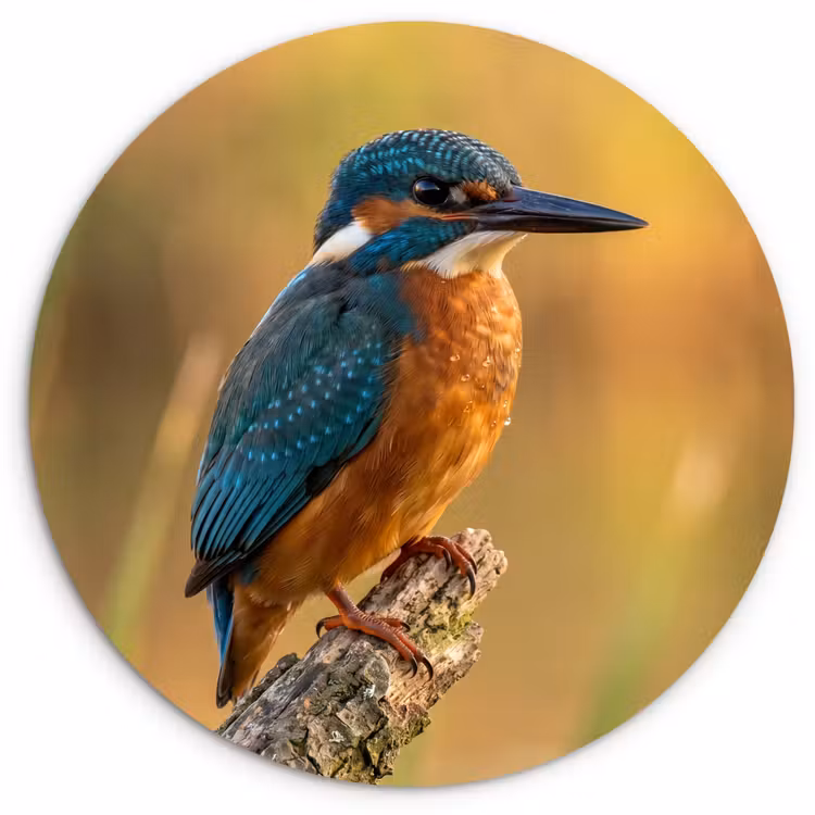 Muurcirkel - IJsvogel - Tak - Water - Kleurrijk - Levendig — 1