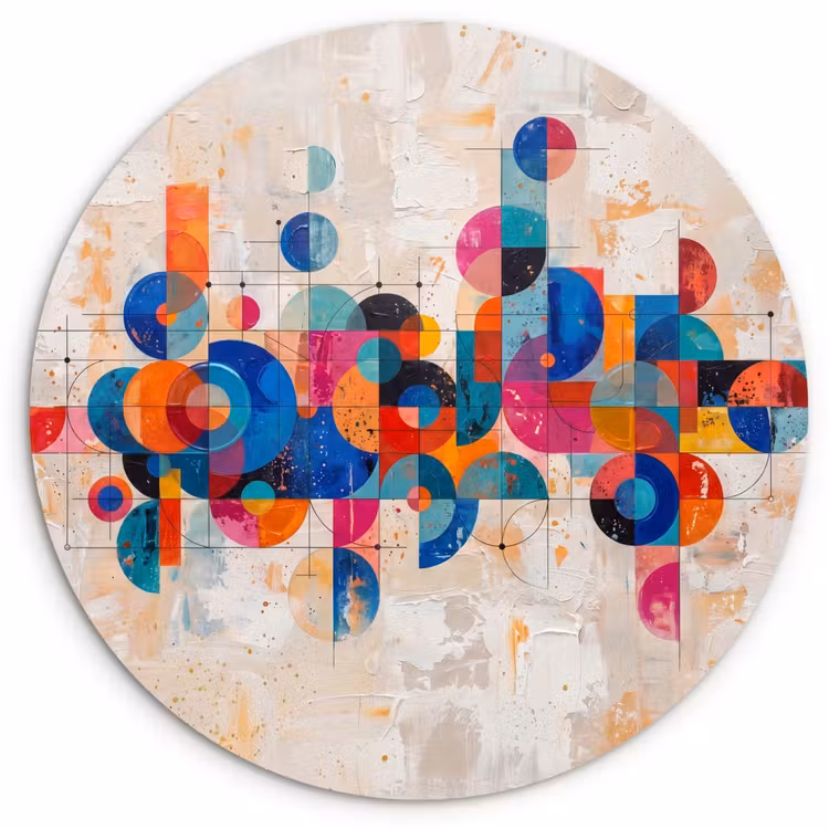Muurcirkel - Kunst - Geometrisch - Abstract - Kleurrijk — 1