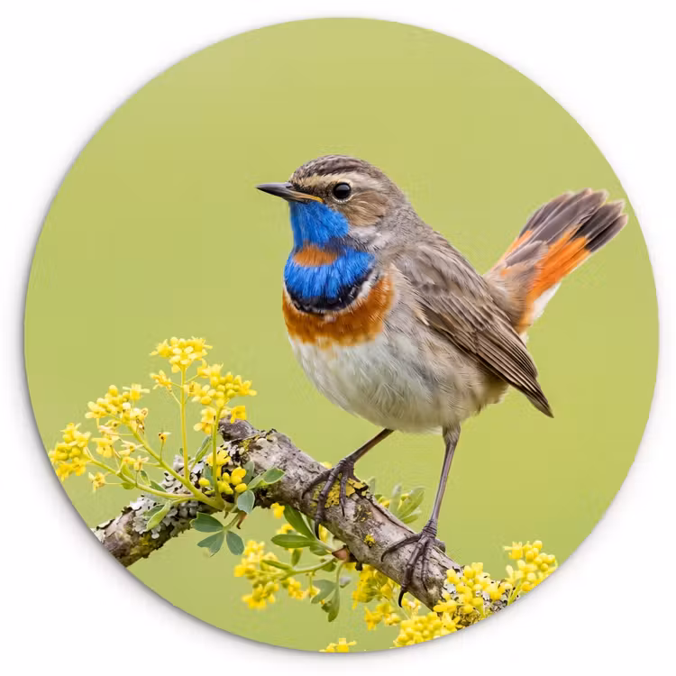 Muurcirkel - Vogel - Tak - Natuur - Kleurrijk — 1