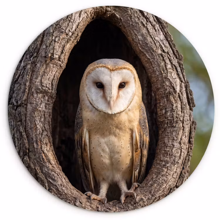 Muurcirkel - Kerkuil - Boom - Natuur - Bruin — 1