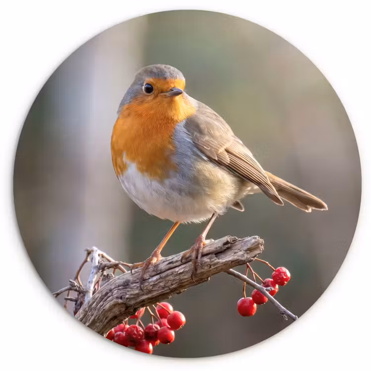 Muurcirkel - Roodborst - Tak - Bessen - Natuur — 1
