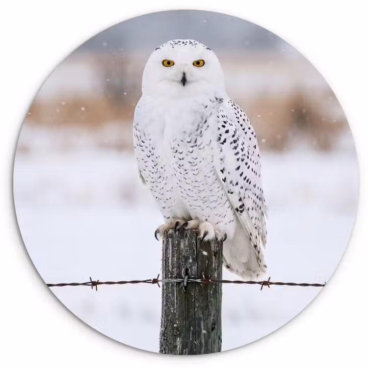 Muurcirkel - Sneeuwuil - Hek - Sneeuw - Wit — 1