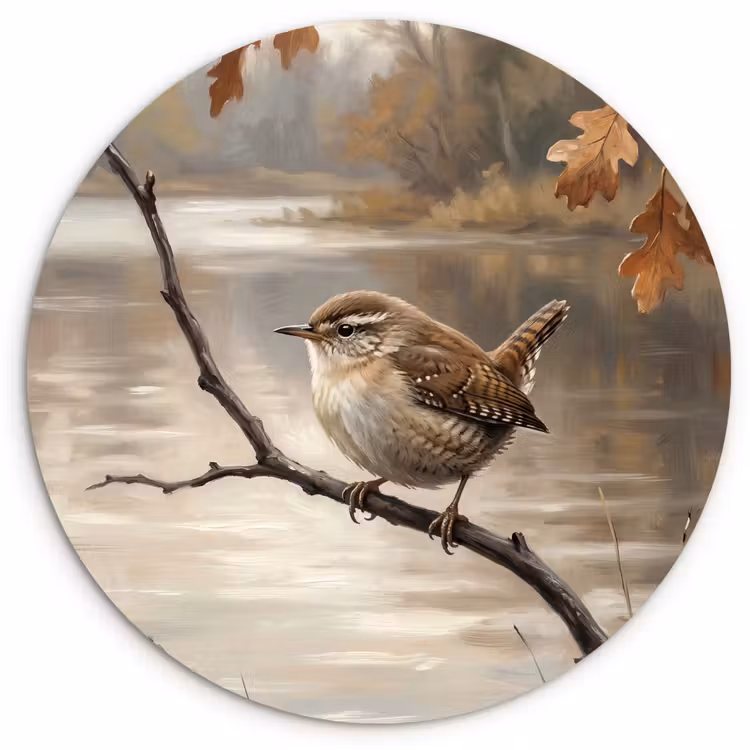 Muurcirkel - Winterkoninkje - Tak - Rivier - Natuur - Sfeervol — 1