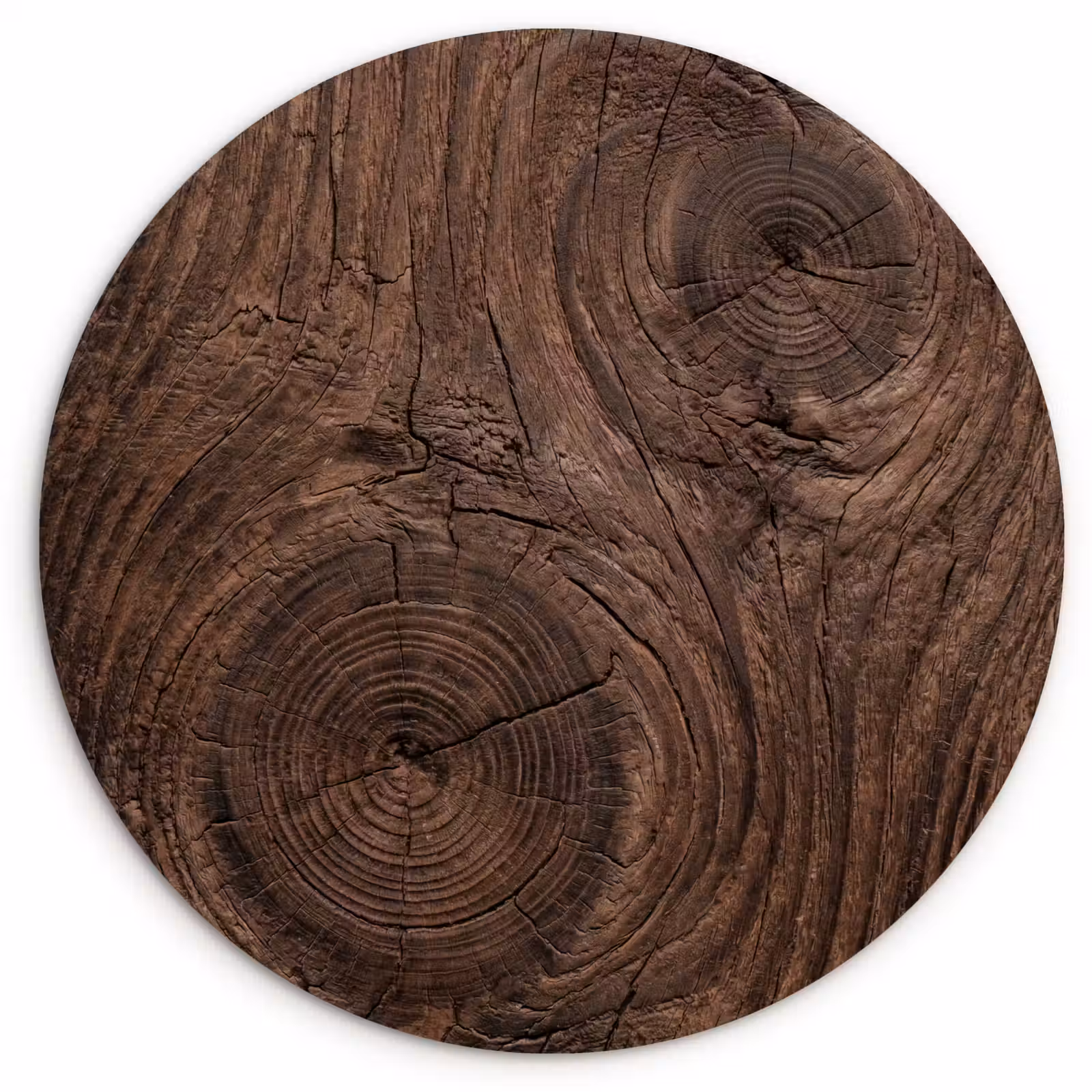 Muurcirkel - Houtnerf - Textuur - Patroon - Bruin - Rustiek — 1