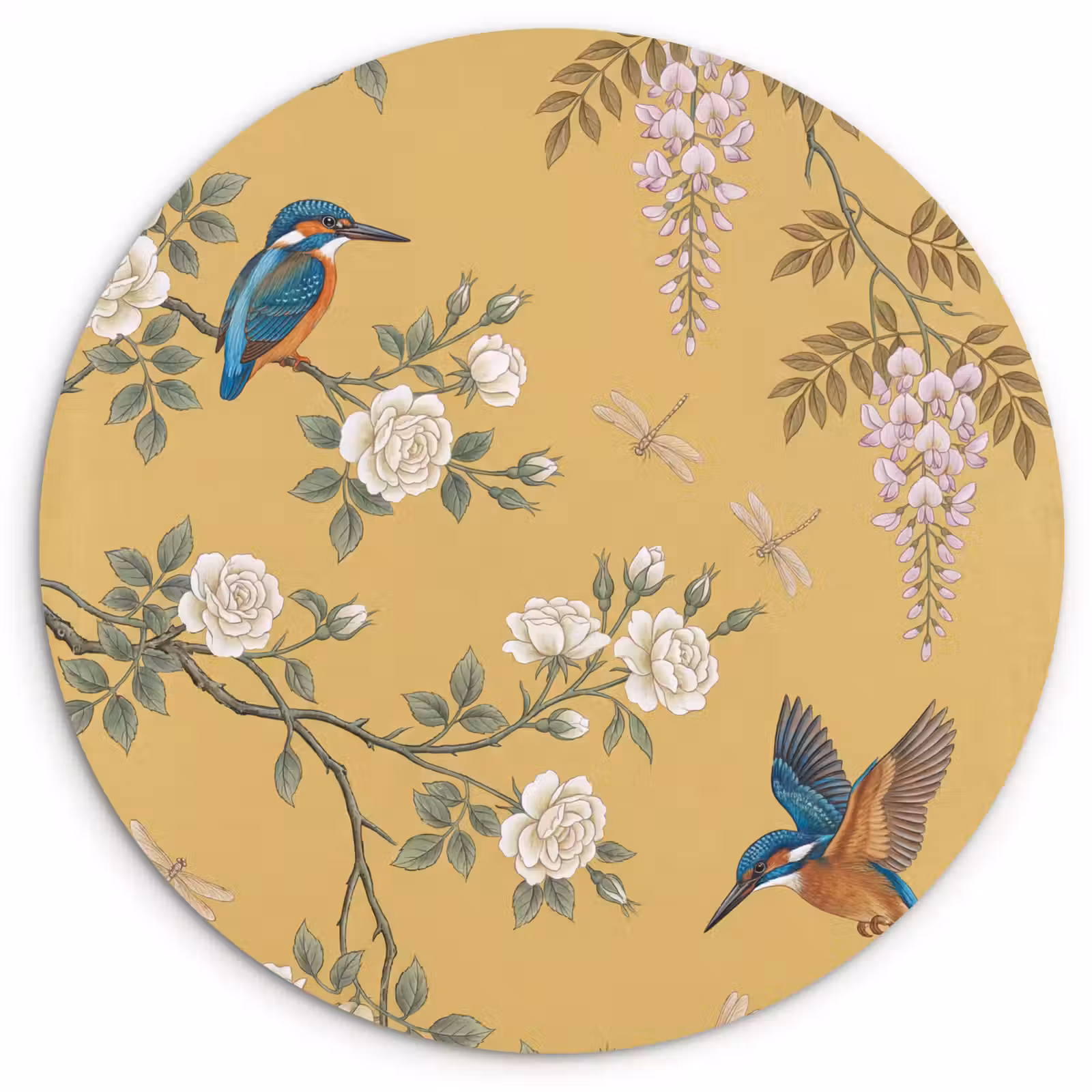 Muurcirkel - IJsvogels - Bloesem - Geel — 1