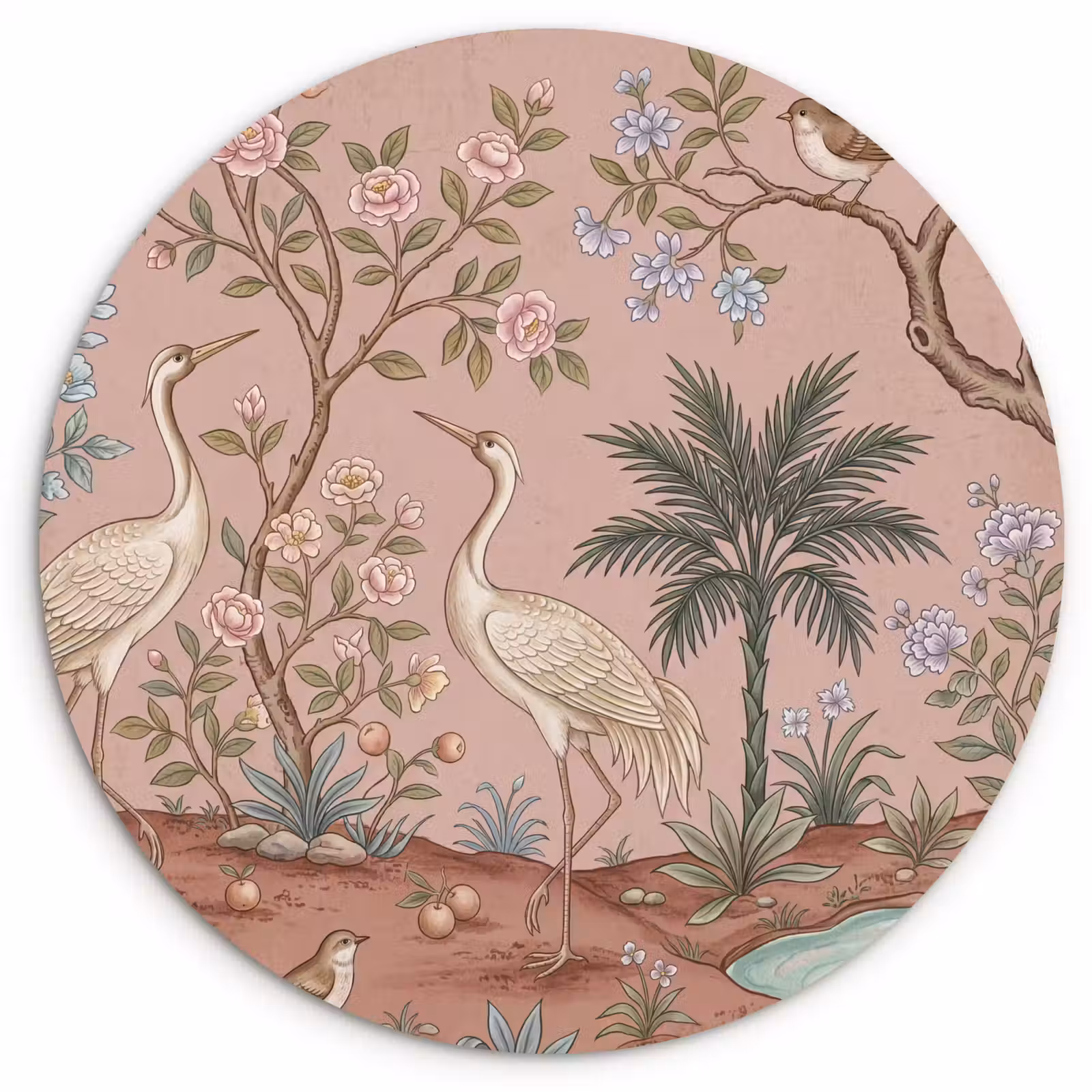 Muurcirkel - Nostalgisch - Reigers - Roze — 1