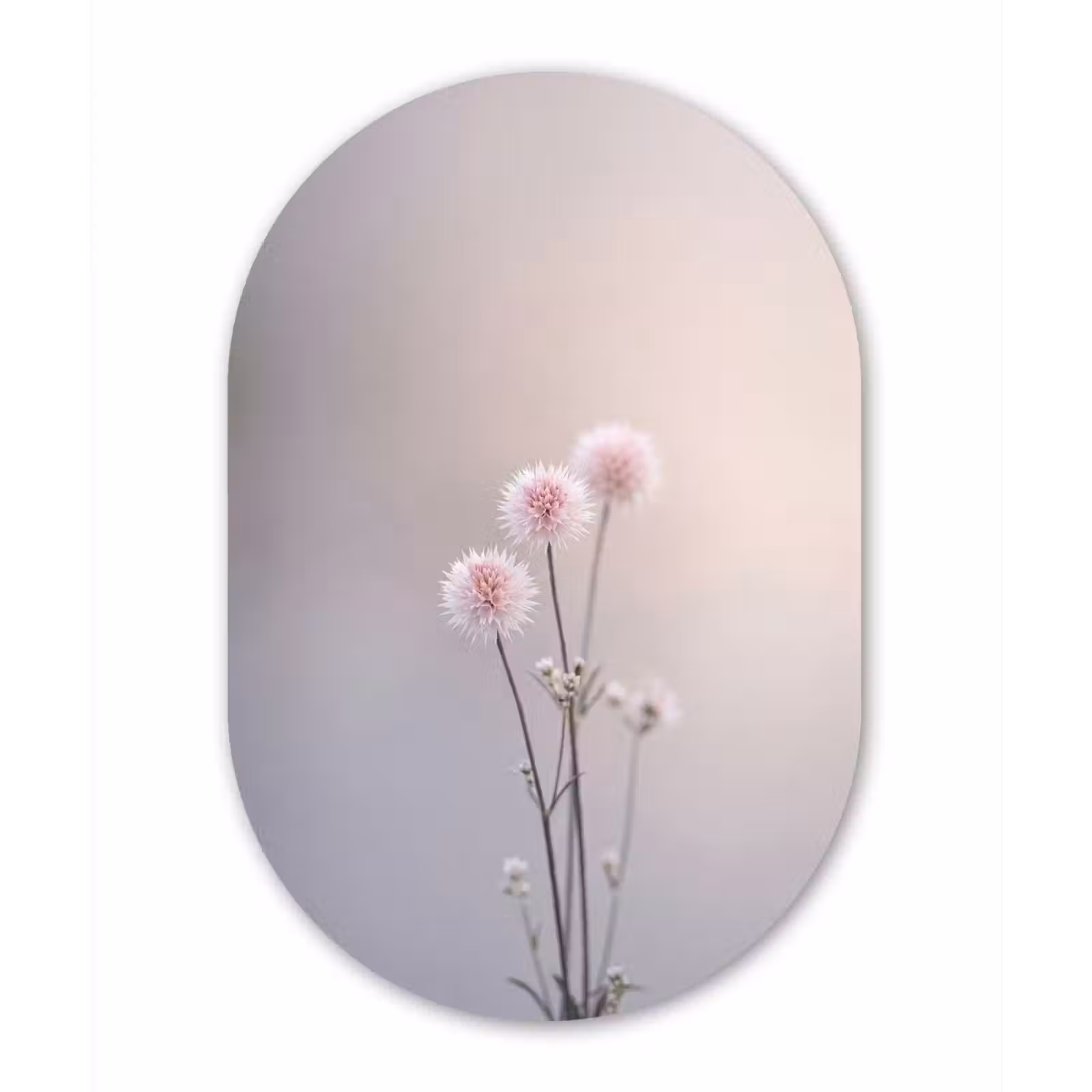 Muurovaal aluminium - Bloemen - Bollen - Roze — 1
