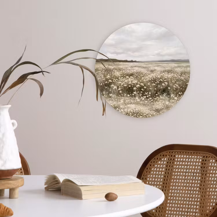 Muurcirkel - Illustratie - Landschap - Wit — 4
