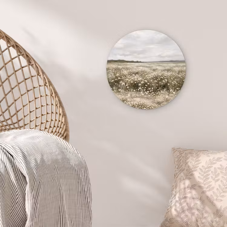 Muurcirkel - Illustratie - Landschap - Wit — 5