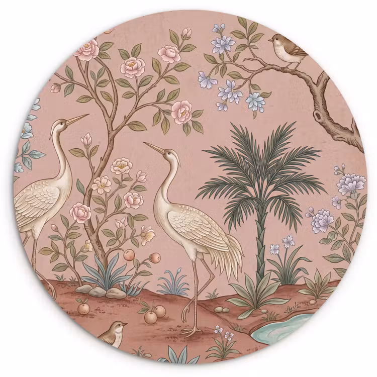 Muurcirkel - Nostalgisch - Reigers - Roze — 1