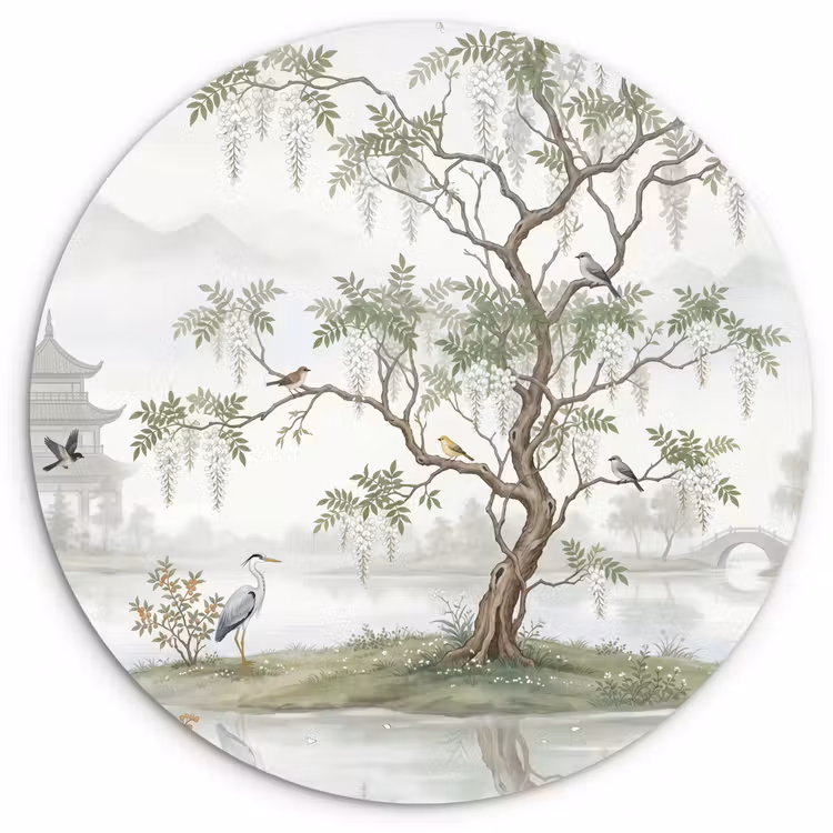 Muurcirkel - Reiger - Landschap - Groen — 1