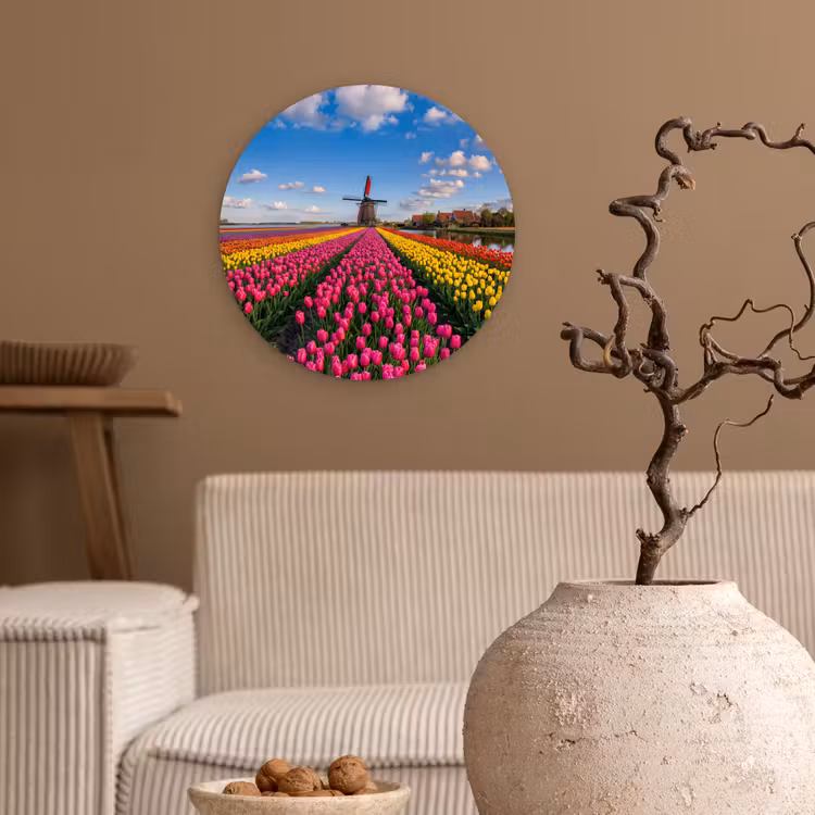 Muurcirkel - Tulpen - Holland - Molen - Kleurrijk — 2