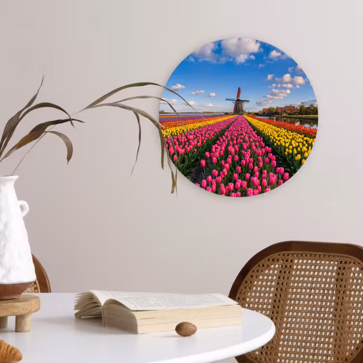 Muurcirkel - Tulpen - Holland - Molen - Kleurrijk — 4