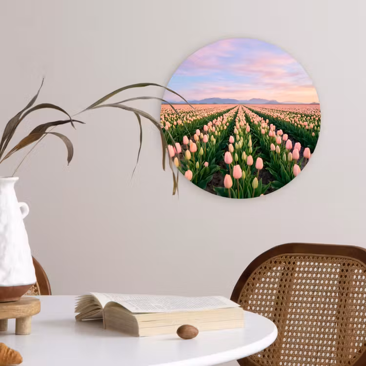Muurcirkel - Tulpen - Landschap - Roze — 4