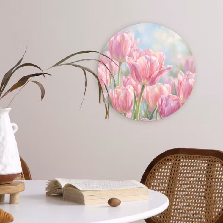 Muurcirkel - Tulpen - Veld - Lente - Roze — 4