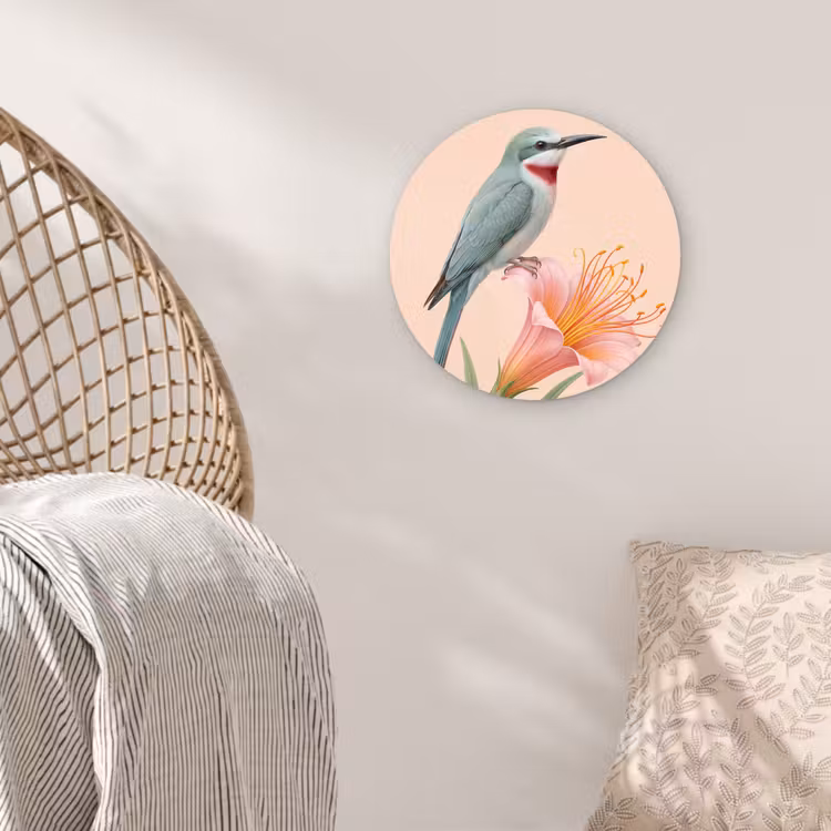 Muurcirkel - Vogel - Bloem - Natuur - Roze — 5