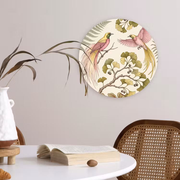 Muurcirkel - Vogels - Tropisch - Botanisch - Roze — 4