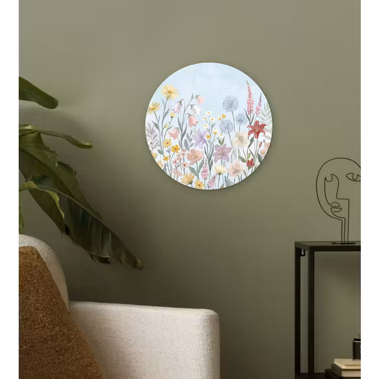 Muurcirkel - Weidebloemen - Illustratie - Kleurrijk — 3