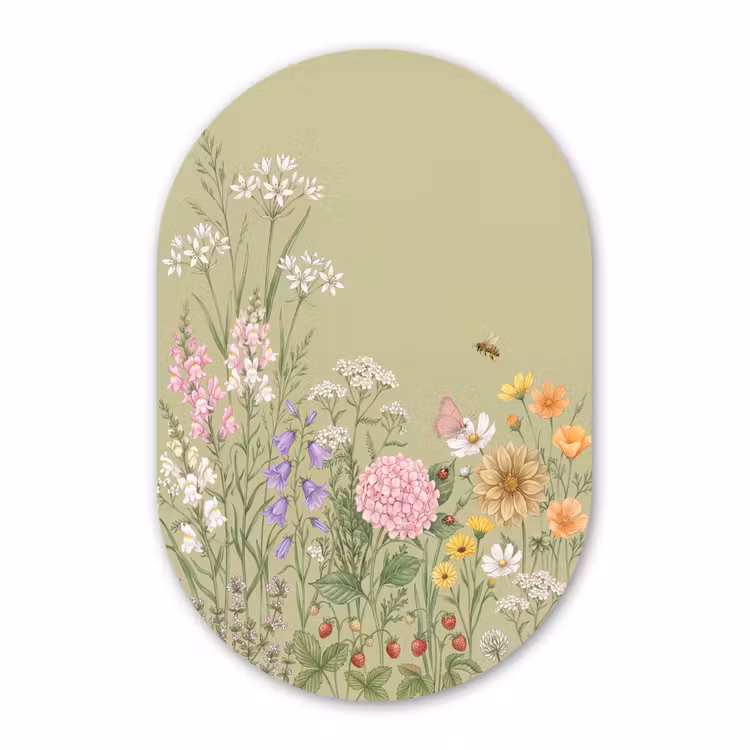 Muurovaal aluminium - Botanisch - Bloemen - Kleurrijk — 1