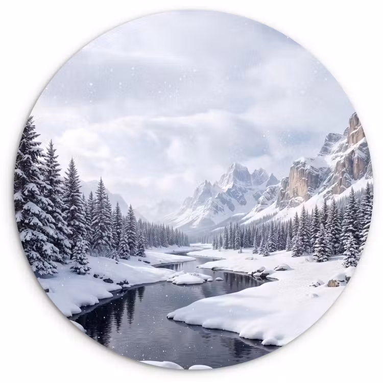 Muurcirkel - Sneeuwlandschap - Bergen - Rivier - Winter — 1