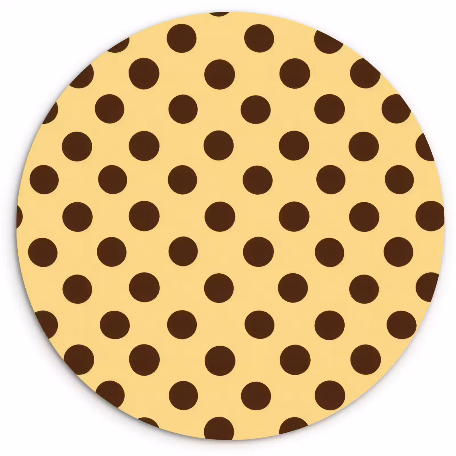 Muurcirkel - Polka Dot - Stippen - Retro - Geel - Bruin — 1