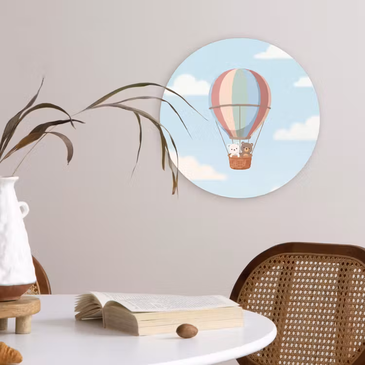 Muurcirkel - Luchtballon - Beren - Pastel — 4