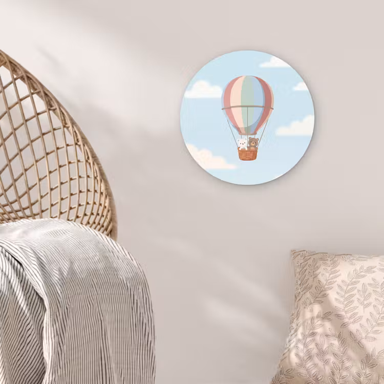 Muurcirkel - Luchtballon - Beren - Pastel — 5