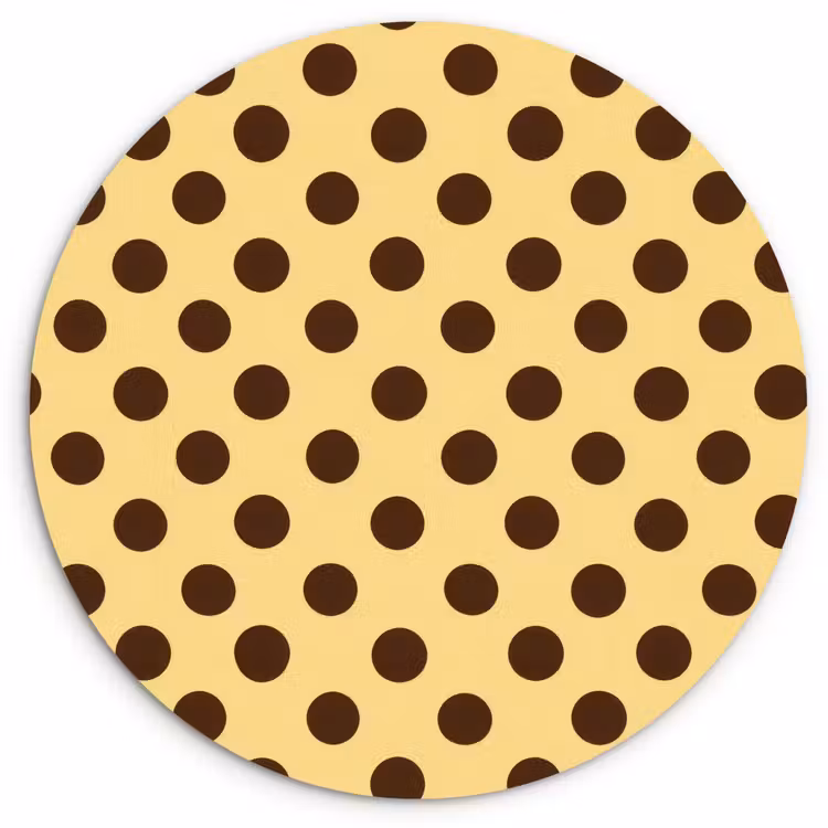 Muurcirkel - Polka Dot - Stippen - Retro - Geel - Bruin — 1