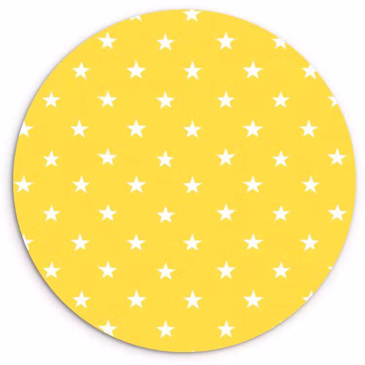 Muurcirkel - Sterren - Patroon - Minimalistisch - Geel — 1