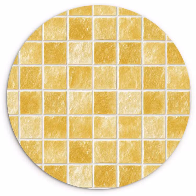 Muurcirkel - Tegels - Mozaïek - Textuur - Goudgeel — 1