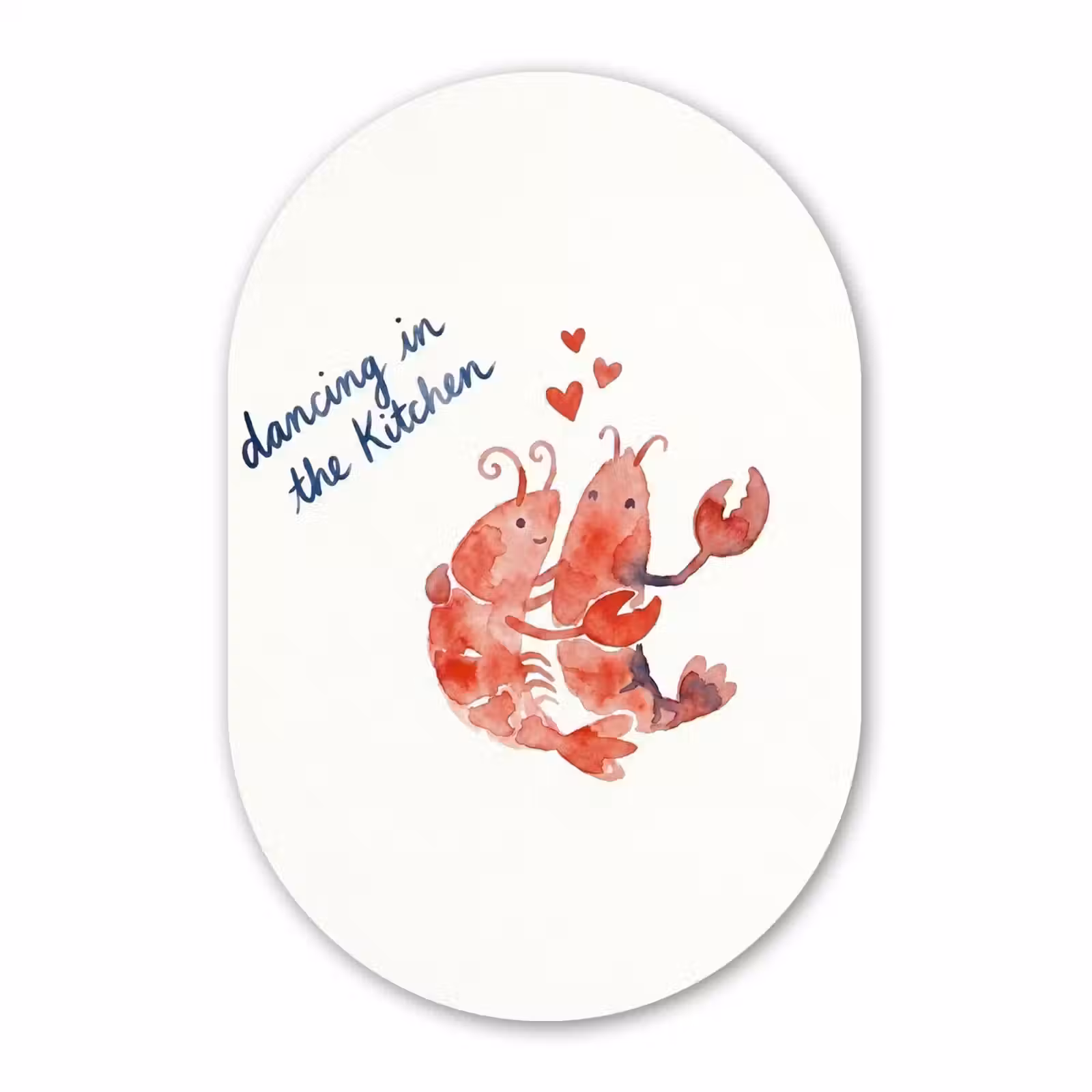 Muurovaal aluminium - Dier - Dans - Liefde - Waterverf - Rood — 1