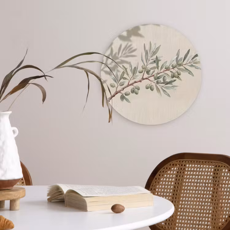 Muurcirkel - Olijftak - Bladeren - Natuur - Groen - Beige — 4