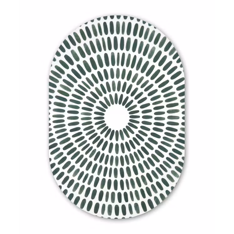 Muurovaal aluminium - Abstract - Cirkel - Patroon - Modern - Groen — 1