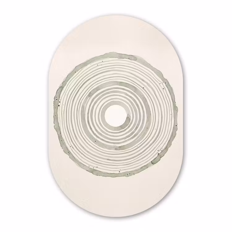 Muurovaal aluminium - Abstractie - Cirkels - Waterverf - Groen - Modern — 1