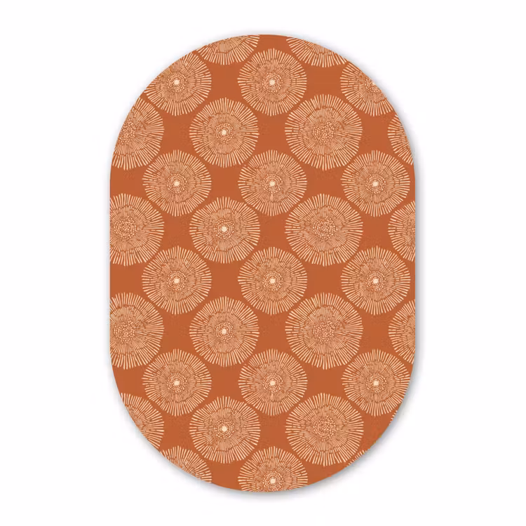Muurovaal aluminium - Cirkels - Grafisch - Patroon - Terracotta — 1