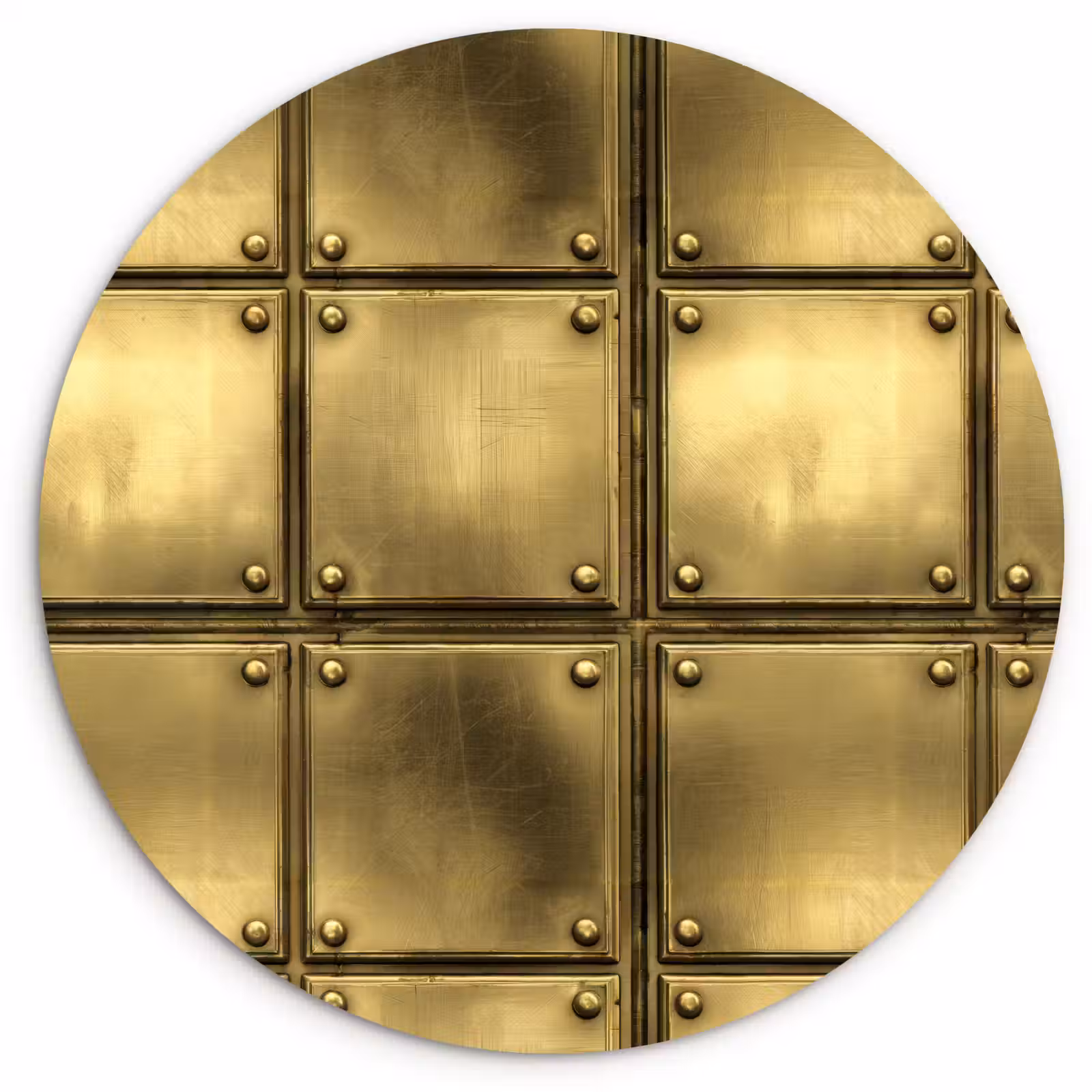 Muurcirkel - Platen - Industrieel - Stoer - Goud — 1