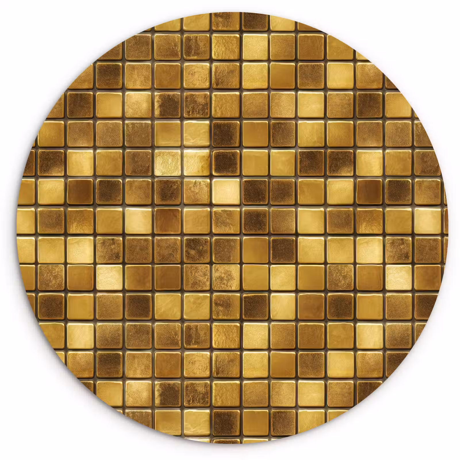 Muurcirkel - Tegels - Mozaïek - Luxe - Warm Goud — 1