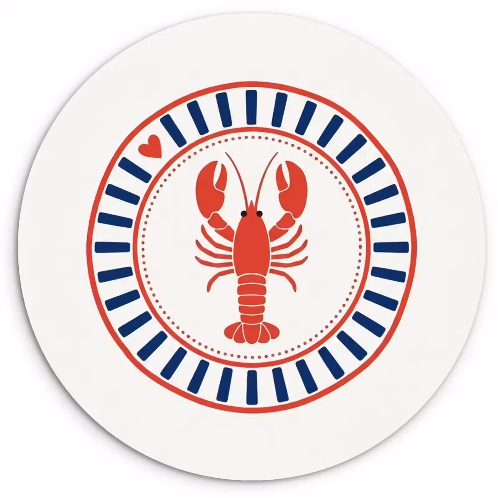 Muurcirkel - Zeeleven - Kreeft - Embleem - Grafisch - Rood — 1