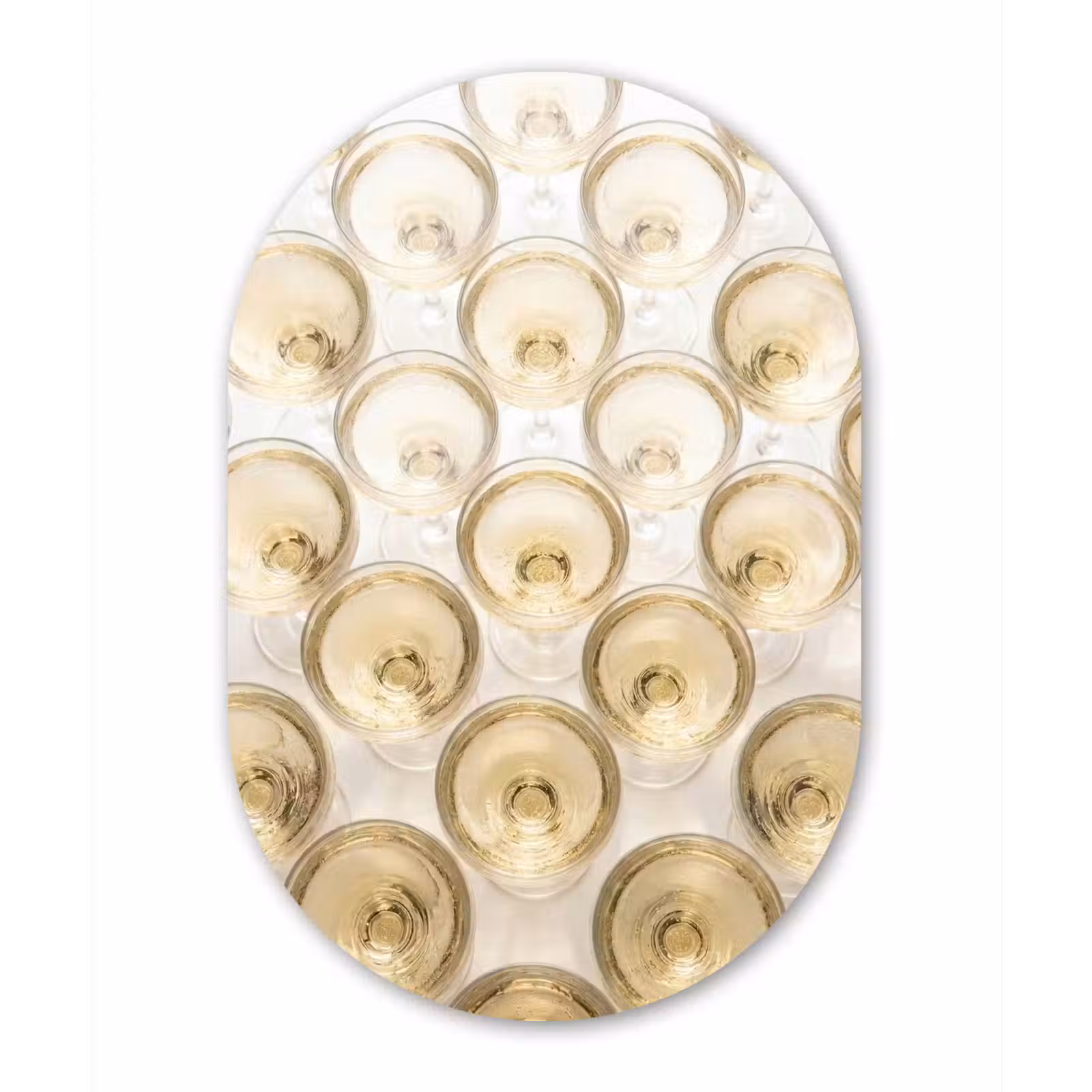 Muurovaal aluminium - Drank - Glazen - Feest - Goud — 1