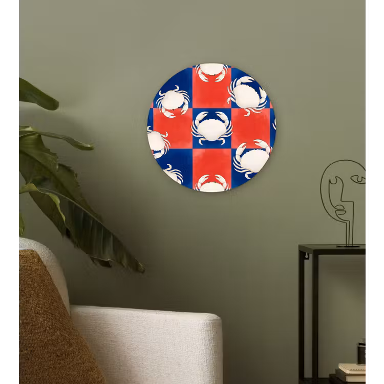Muurcirkel - Patroon - Zeeleven - Rood - Blauw - Abstract — 3
