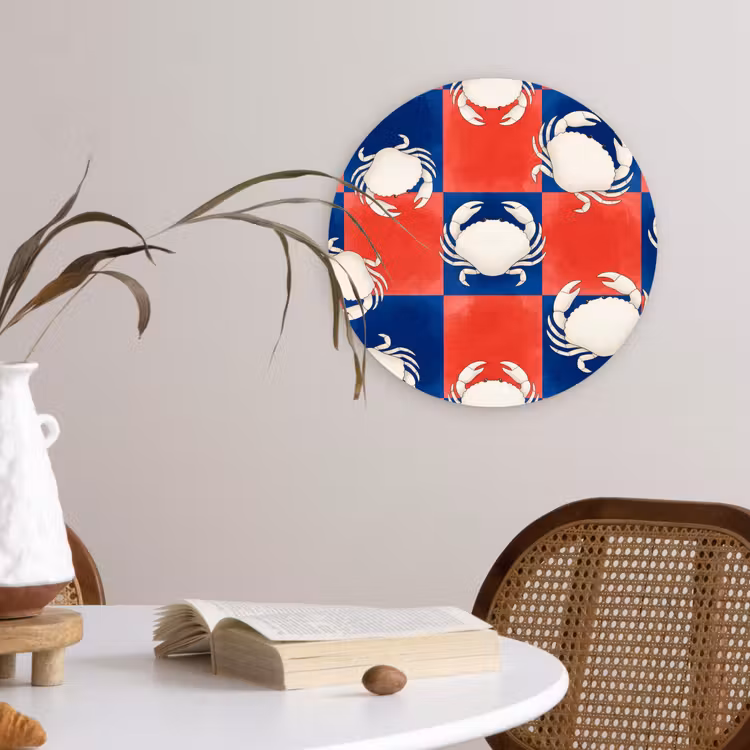 Muurcirkel - Patroon - Zeeleven - Rood - Blauw - Abstract — 4