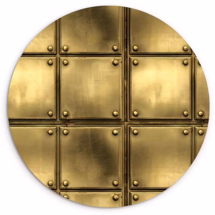 Muurcirkel - Platen - Industrieel - Stoer - Goud — 1